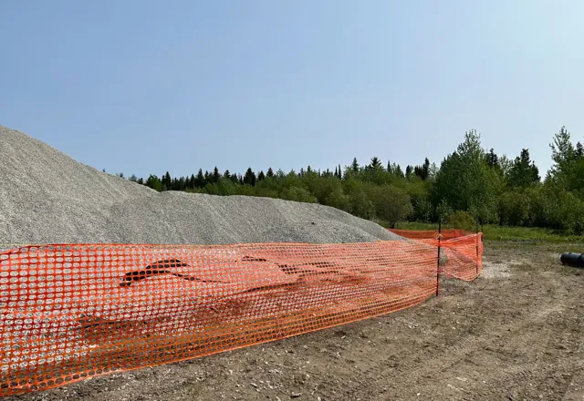 Aggregate stockpile, Moosonee — 2024