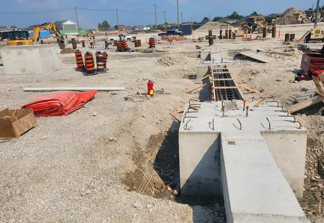 Pile caps and formwork, Moosonee Hospital — 2025